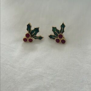 Festive Holly Leaf Earrings removable holly!
